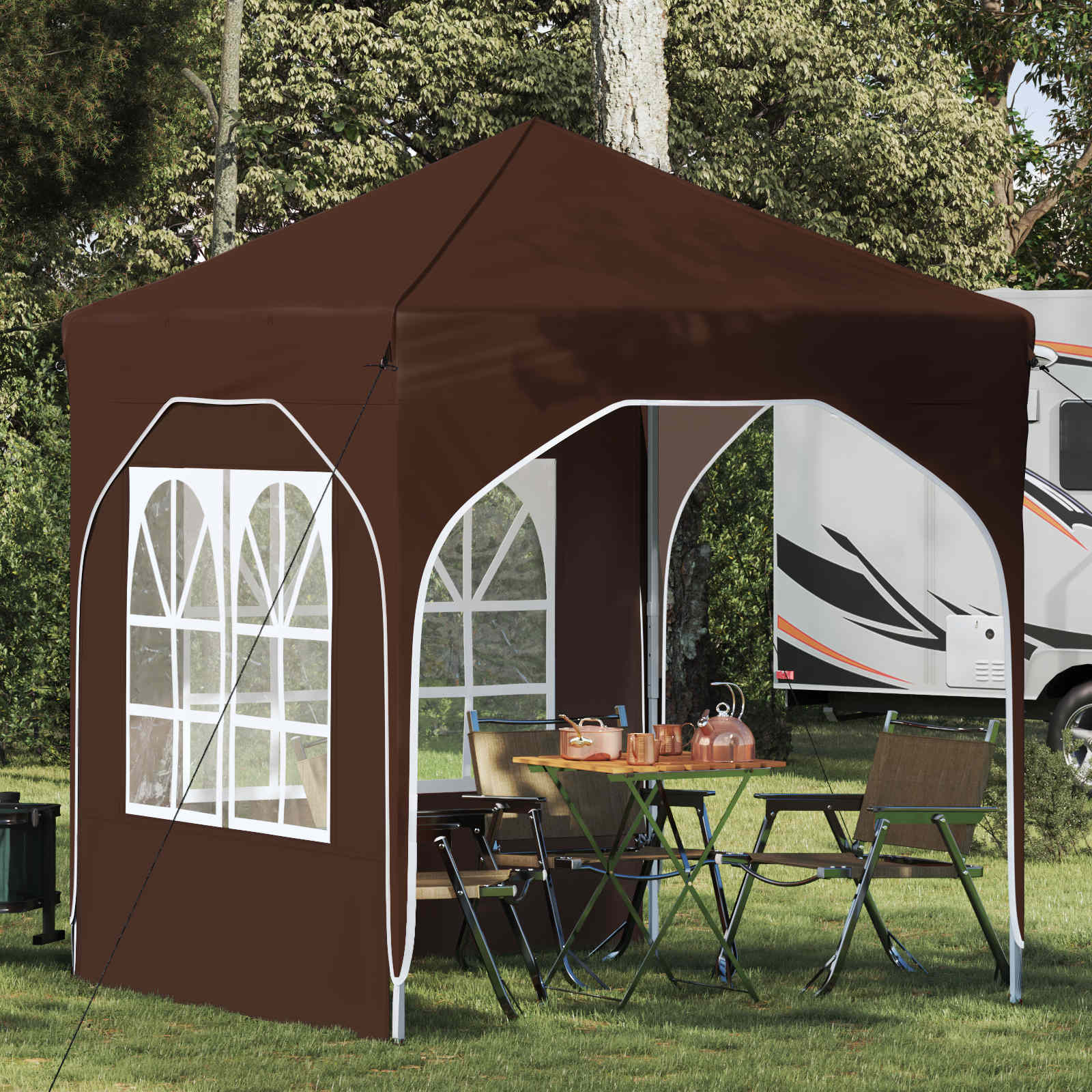 Pop-up Partyzelt 194 x 194 x 245 cm Creme