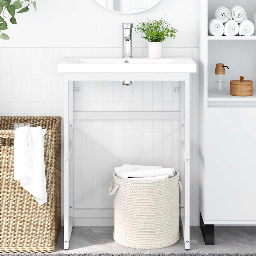 Badezimmer Waschtischgestell Weiß 40x38x83 cm Eisen