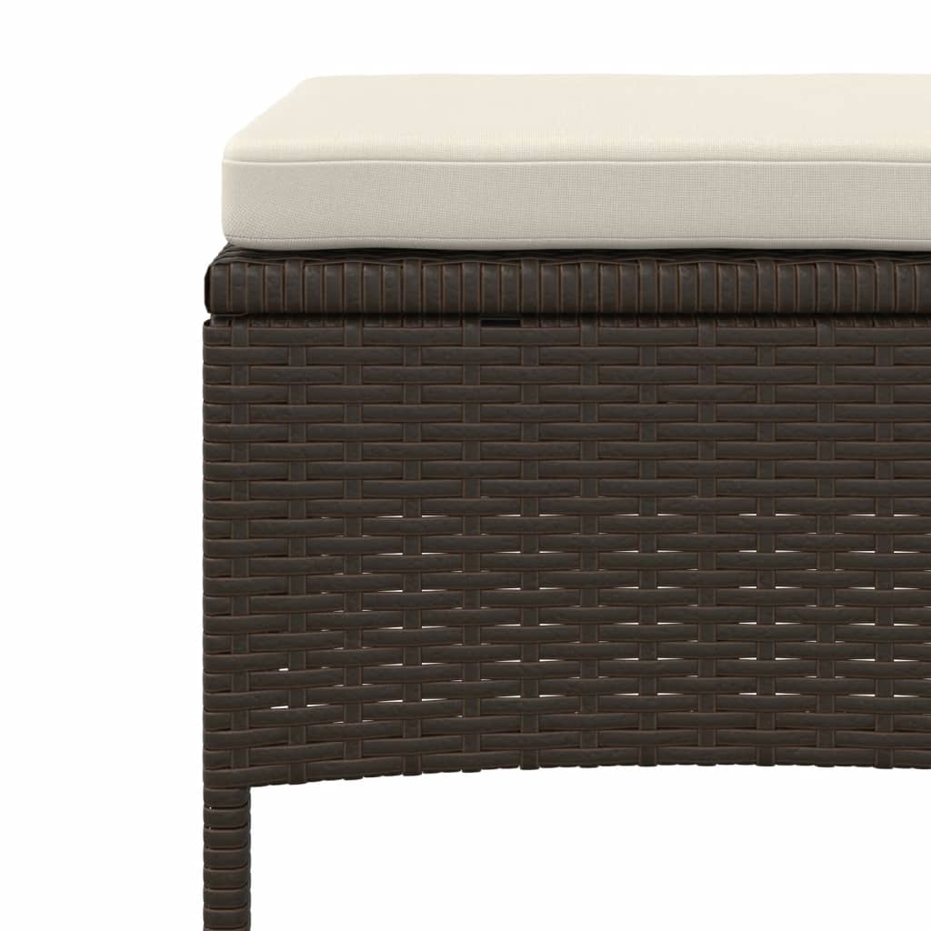 2-Sitzer-Gartensofa mit Teetisch und Hocker Poly Rattan Grau
