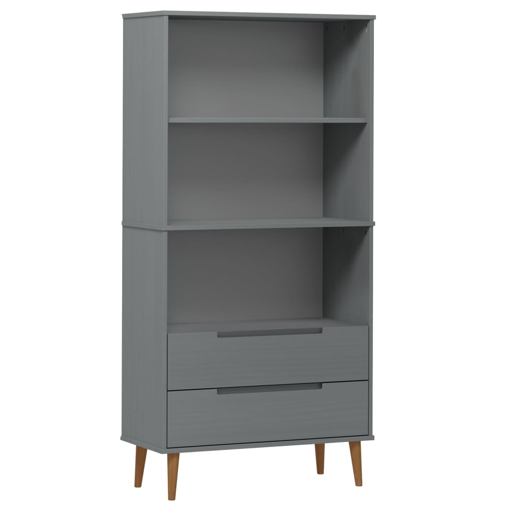 Bücherregal MOLDE Weiß 85x35x170,5 cm Massivholz Kiefer