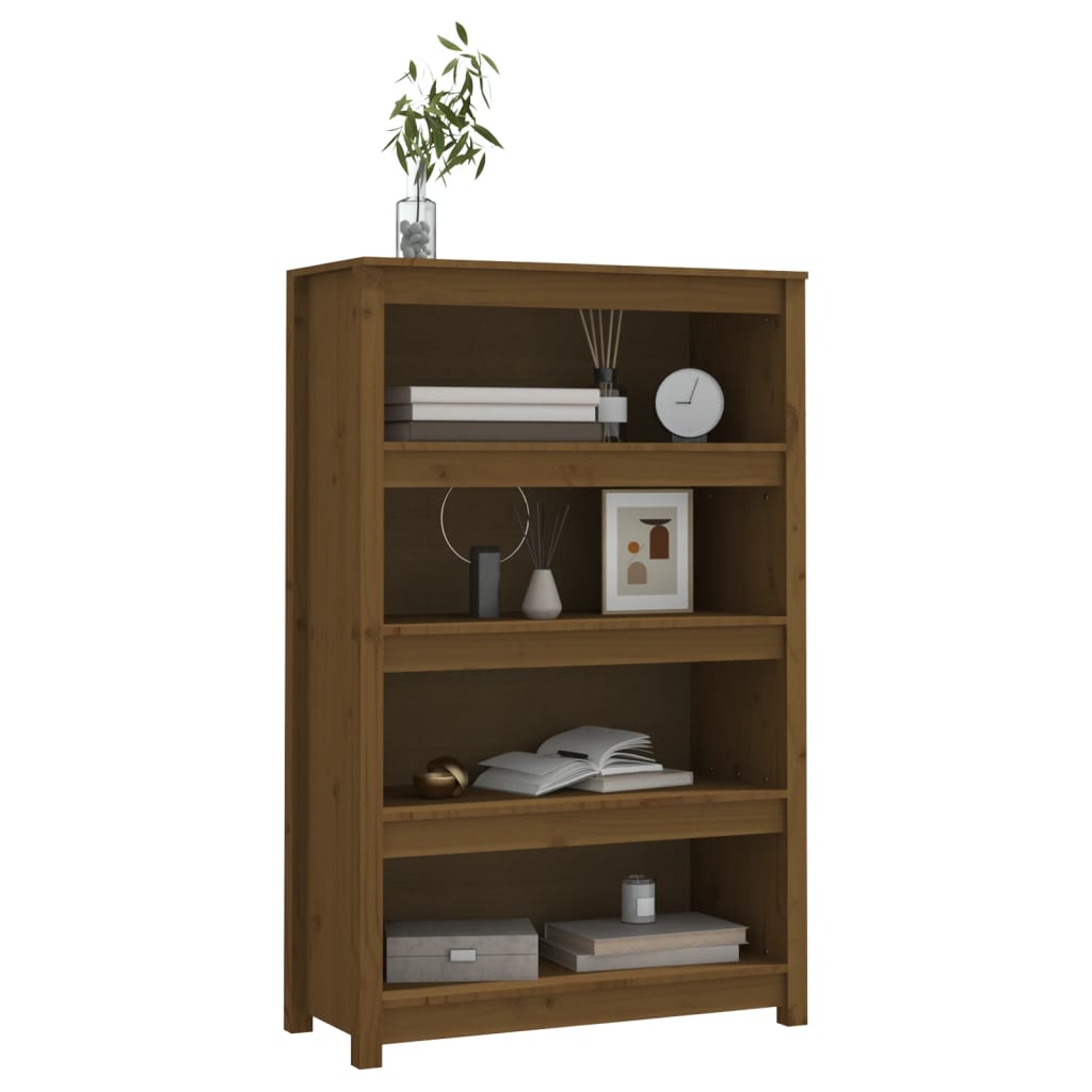Bücherregal Grau 80x35x68 cm Massivholz Kiefer