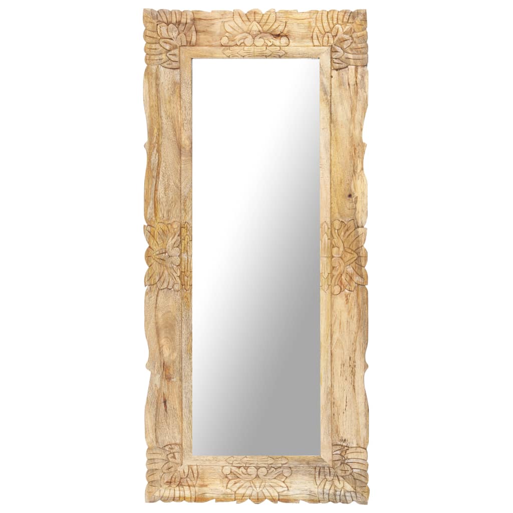 Spiegel Weiß 80x50 cm Mango Massivholz