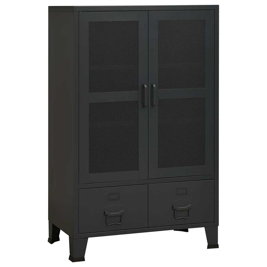 Lagerschrank Industrial Schwarz 70x40x115 cm Metall
