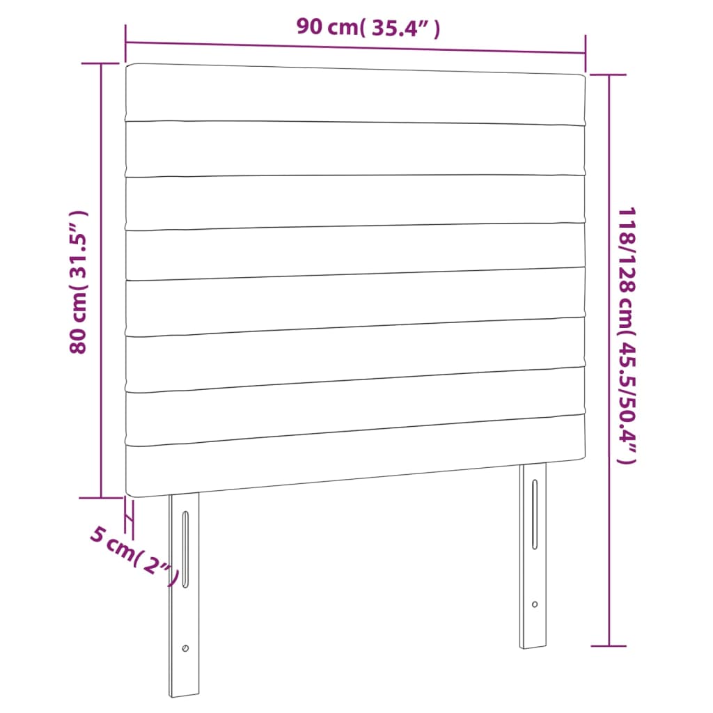 Kopfteil Hellgrau 80x5x118/128 cm Stoff