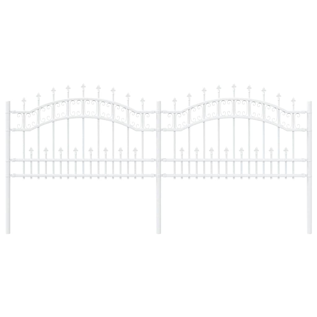Gartenzaun KAMPEN mit Speerspitze Schwarz 240 x 75 cm Stahl