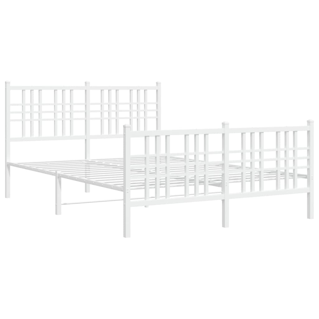 Bettgestell mit Kopf- und Fußteil Metall Schwarz 90x200 cm