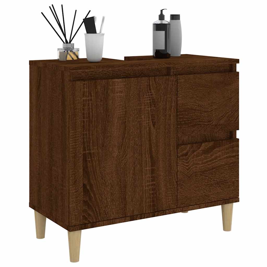 Badschrank Weiß 65x33x60 cm Holzwerkstoff