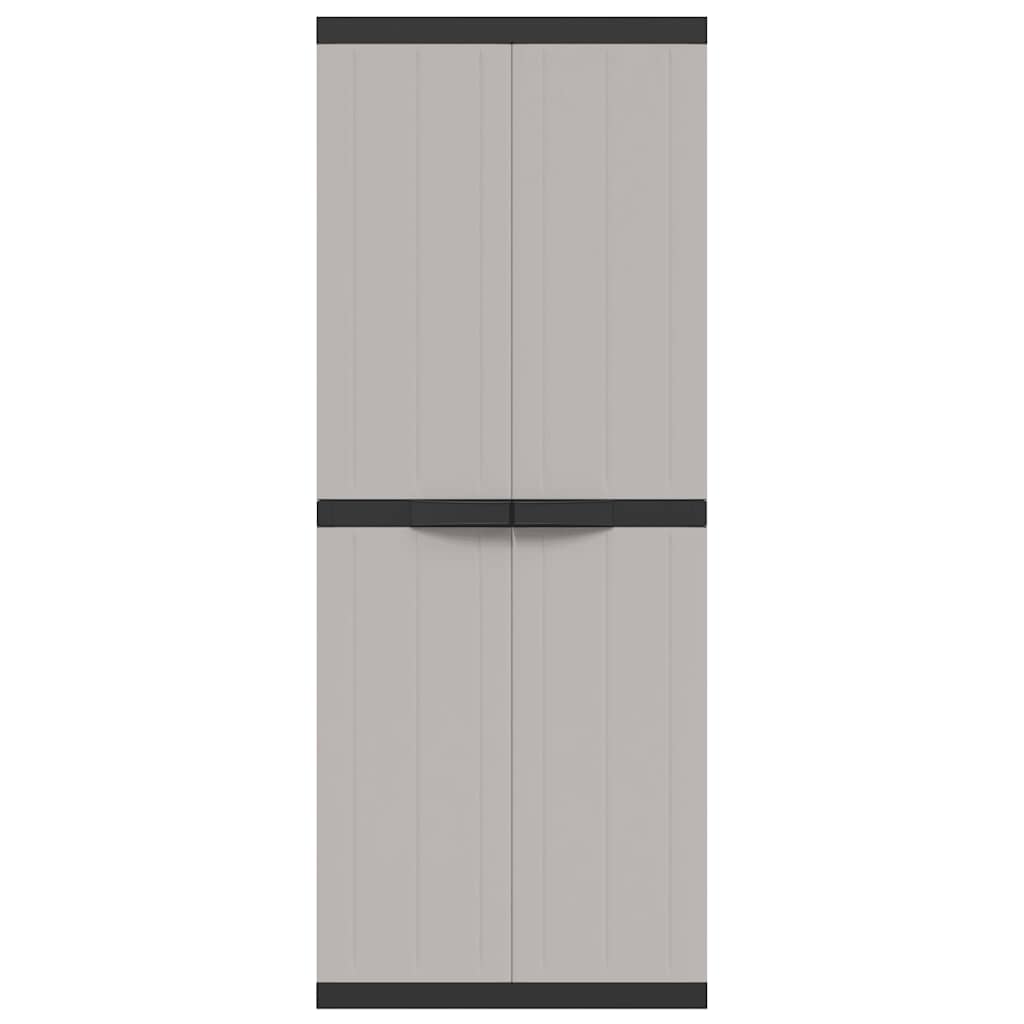 Gartenschrank Grau und Schwarz 65x37x85 cm PP