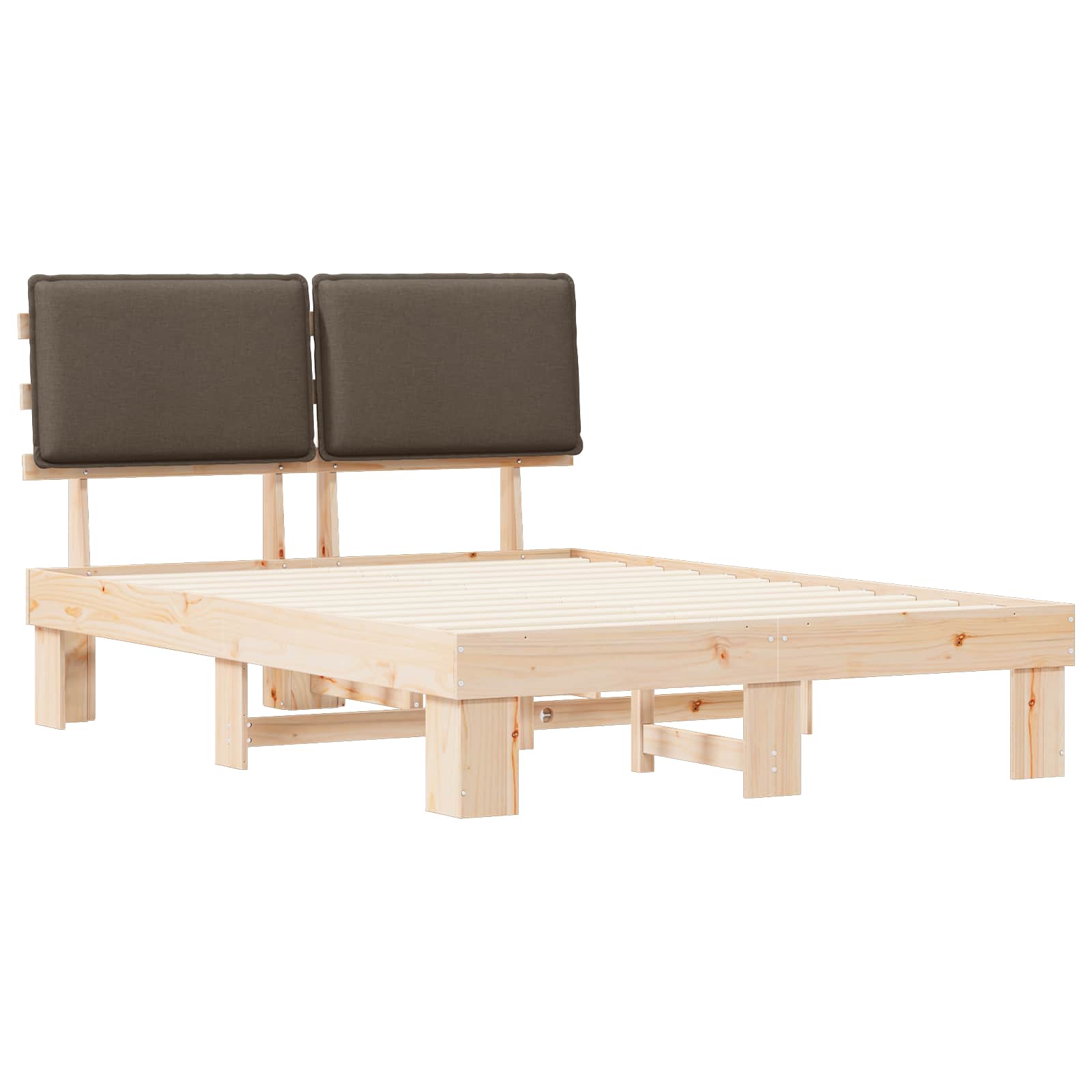 Bettgestell mit gepolstertem Kopfteil Hellgrau 200 x 200 cm