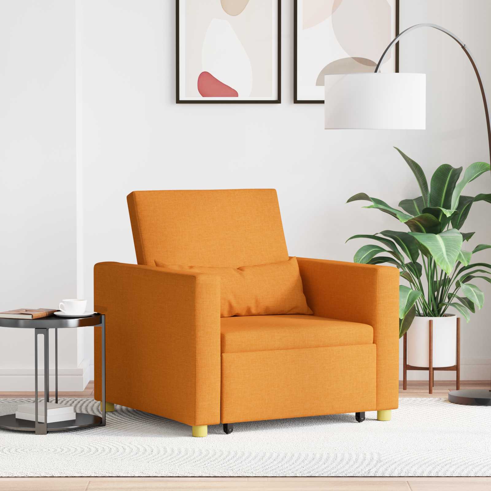 Ausziehbare Schlafcouch Einzel Hellgrau 90 x 165 x 87 cm Stoff