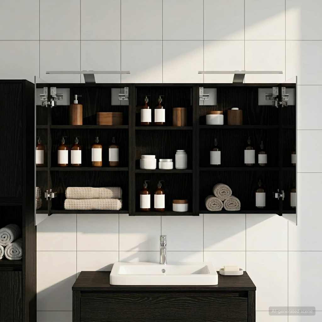 Badezimmerschrank-Set 3 pcs 80 x 10,5 x 50 cm Holzwerkstoff