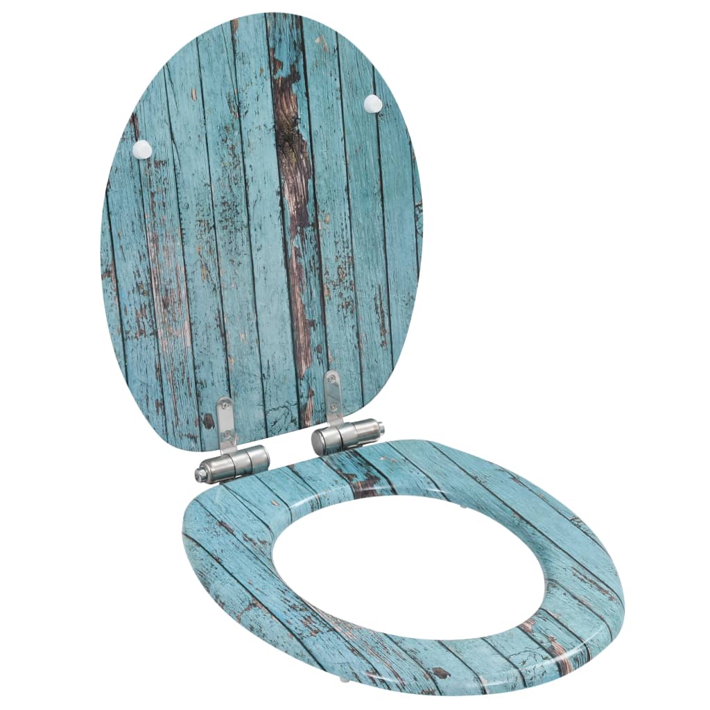 Toilettensitz MDF Deckel mit Absenkautomatik Design Weiß