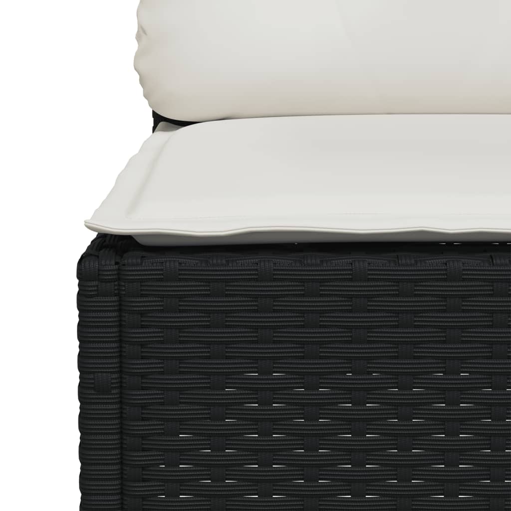 10-tlg. Garten-Sofagarnitur mit Kissen Beige Poly Rattan