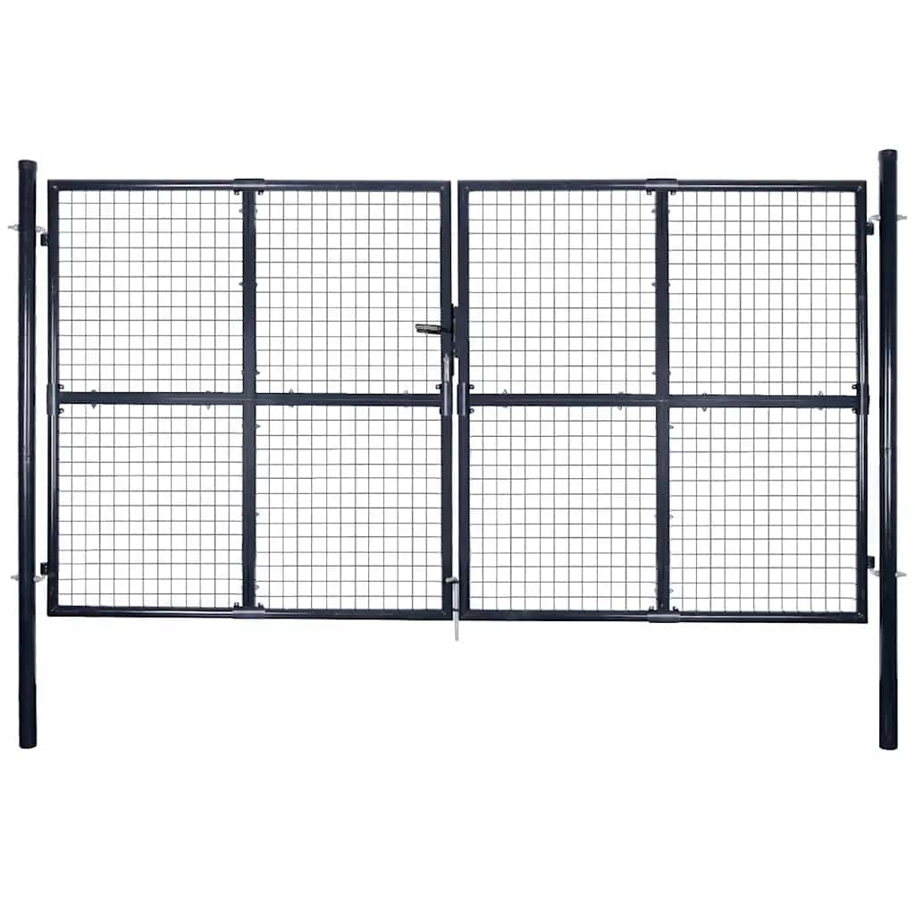 Maschen-Gartentor verzinkter Stahl 300 x 75 cm Grau