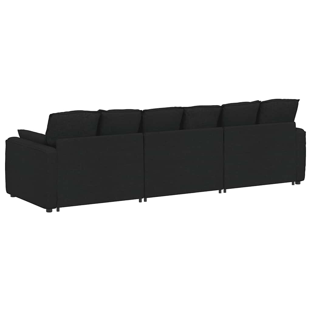 Modulares Sofa mit Kissen Samt Blau