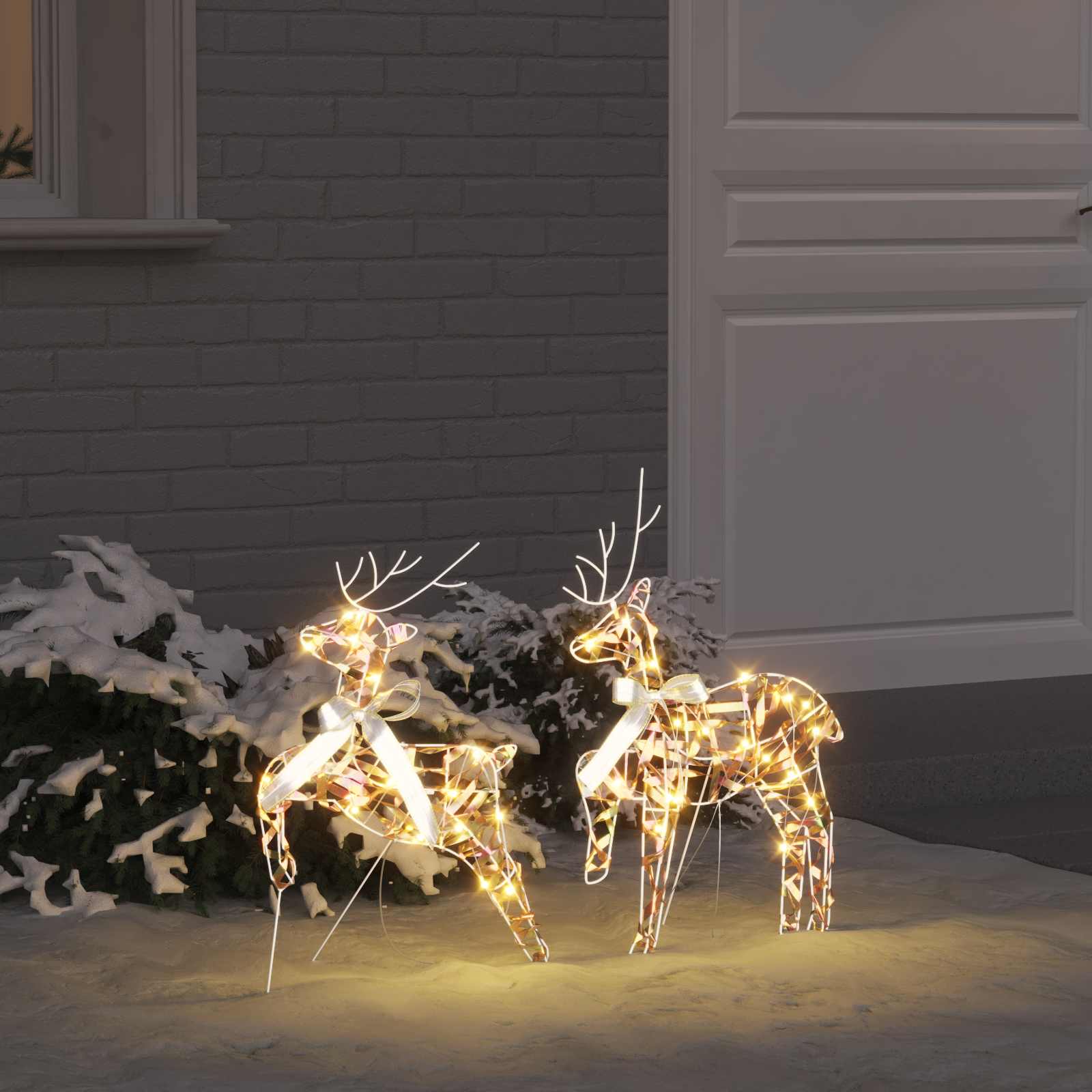 LED Rentiere 4 pcs Gold Stoff