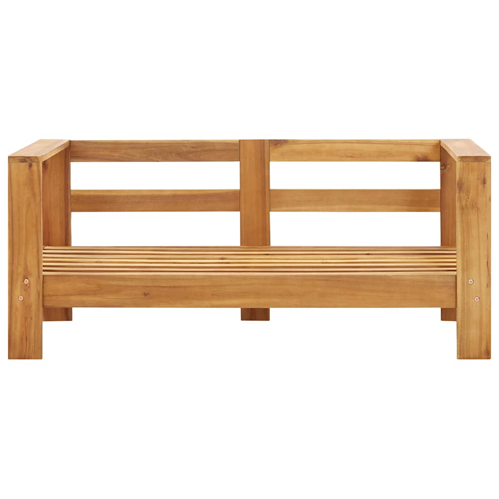 2-tlg. Garten-Lounge-Set mit Cremeweißen Kissen Akazienholz