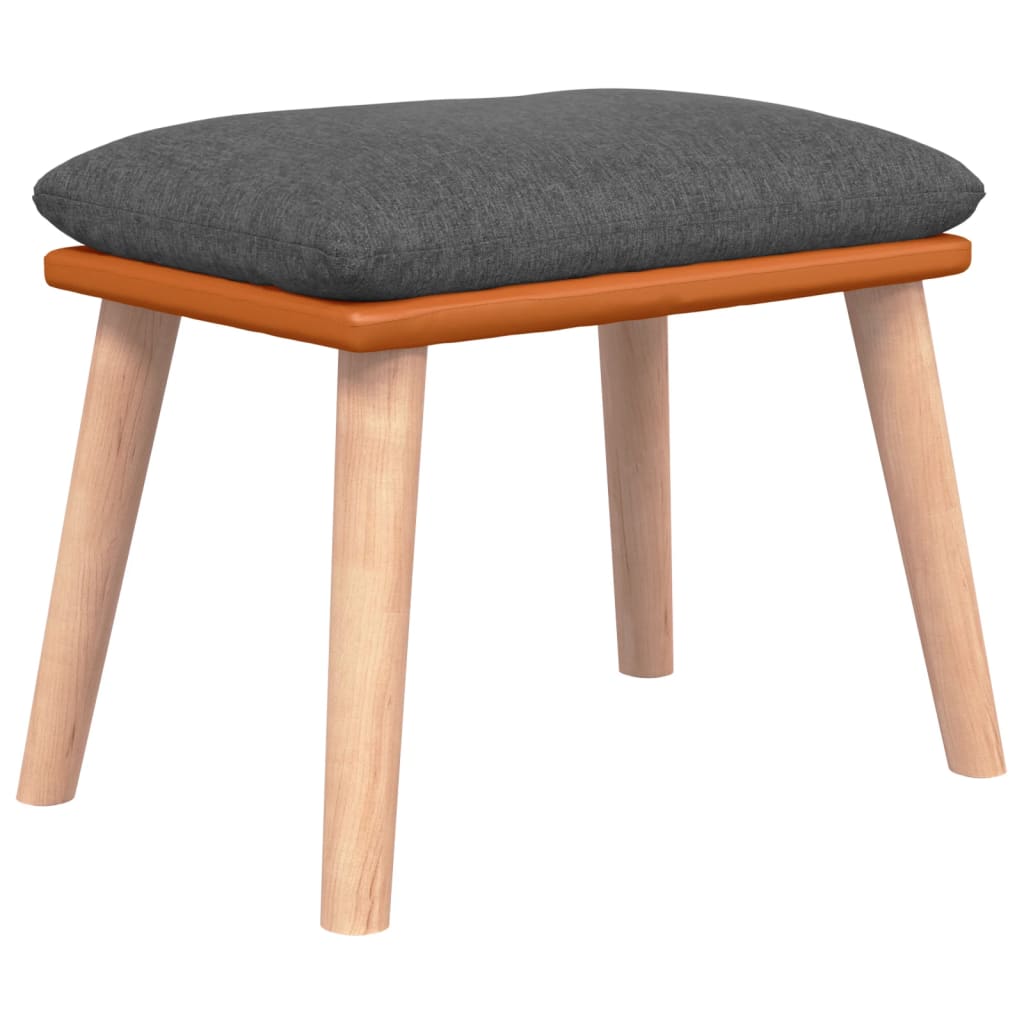 Fußhocker Hellgrau 45x29,5x35 cm Stoff und Kunstleder
