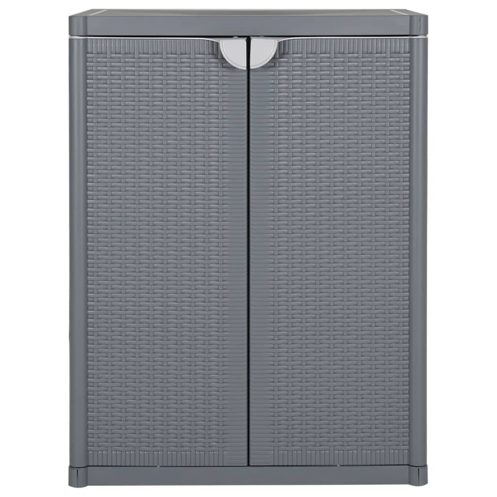Gartenschrank Schwarz 65x45x88 cm PP Rattan-Optik