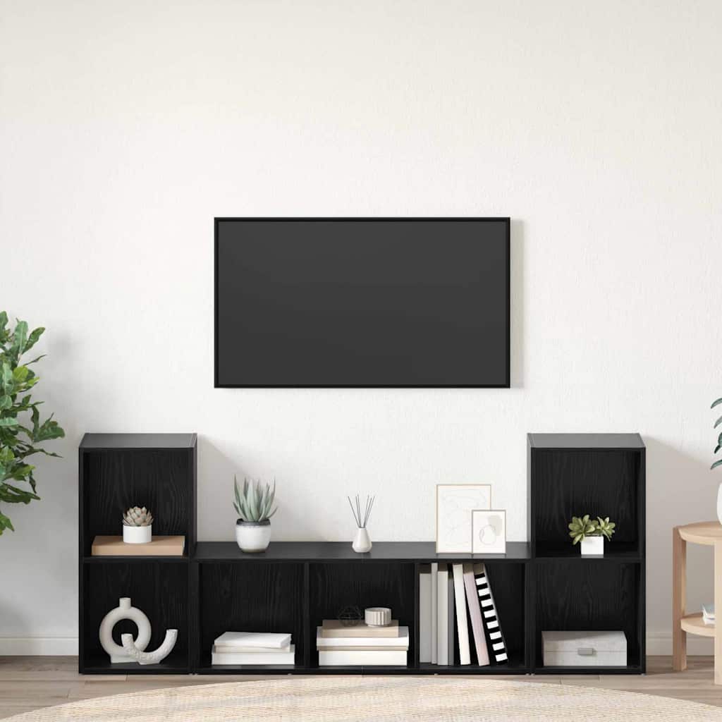 3-tlg. TV-Schrank-Set Weiß Holzwerkstoff