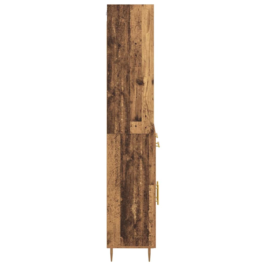 Highboard Hochglanz-Weiß 69,5x34x180 cm Holzwerkstoff
