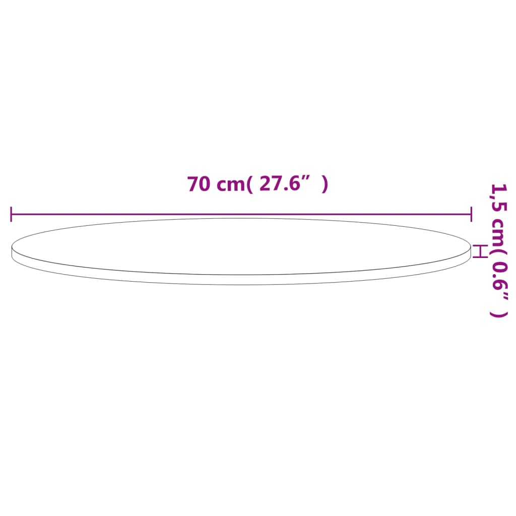 Tischplatte Ø30x1,5 cm Rund Massivholz Buche