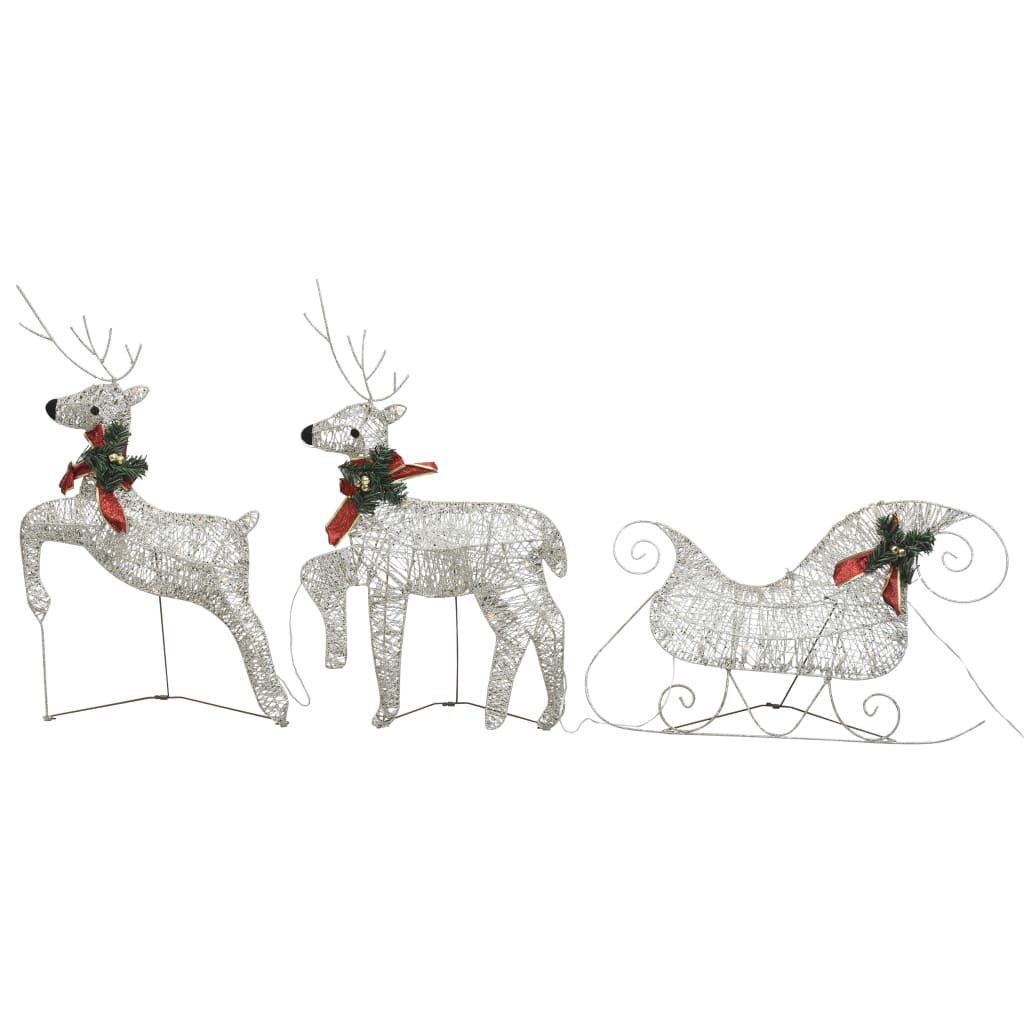 Weihnachtsdeko Rentier & Schlitten 60 LEDs Outdoor Golden