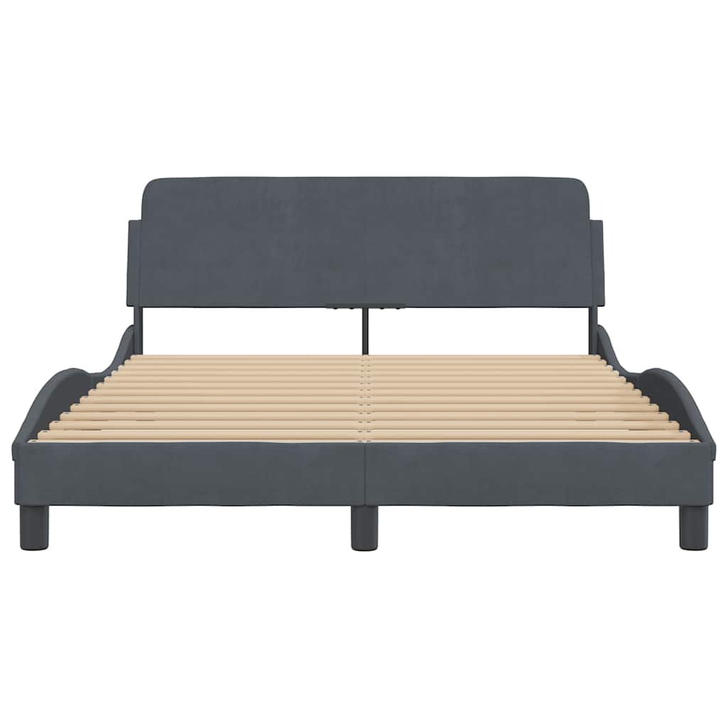 Bettgestell "Dover" Hellgrau 80x200 cm Samt