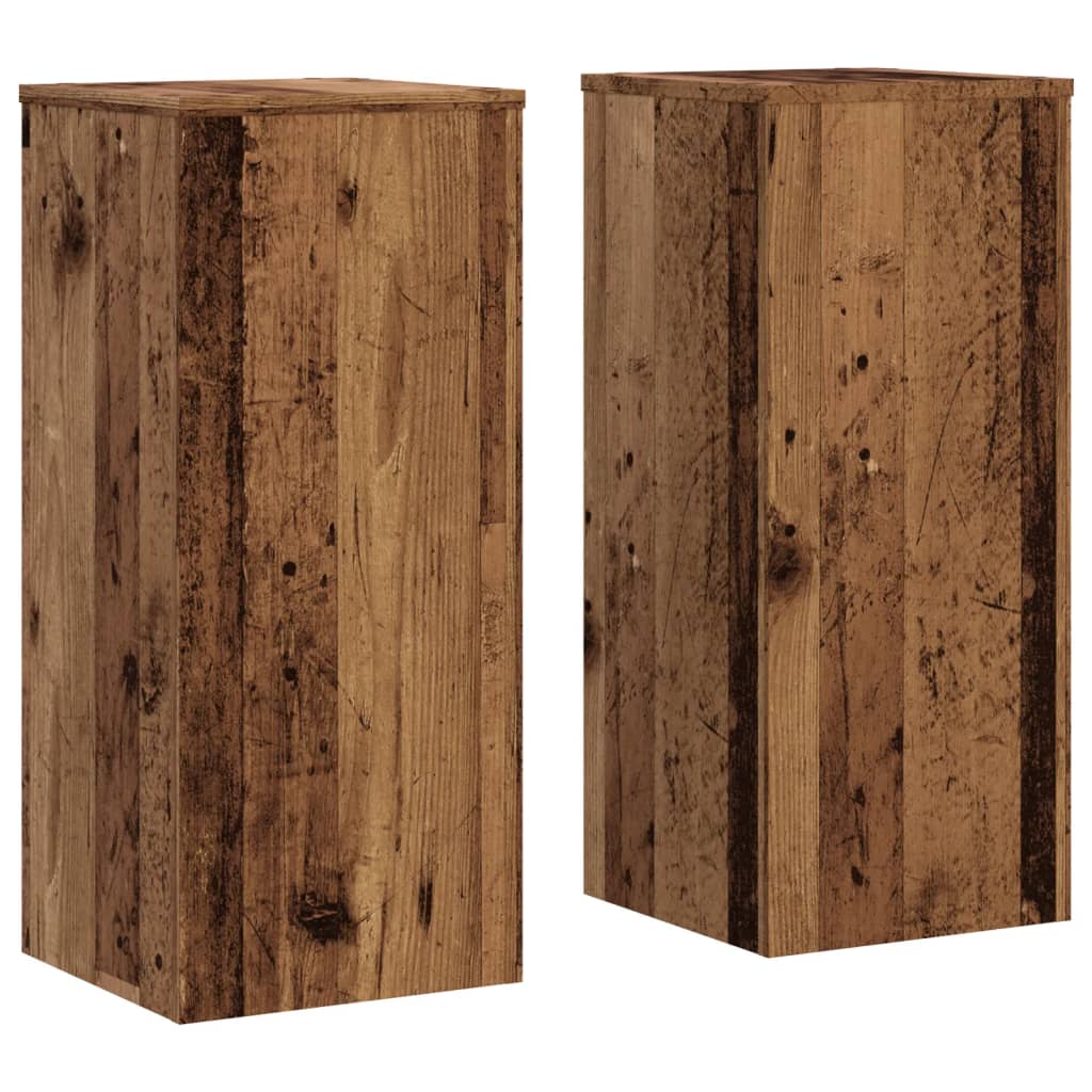 Pflanzenständer 2 Stk. Weiß 33x33x100 cm Holzwerkstoff