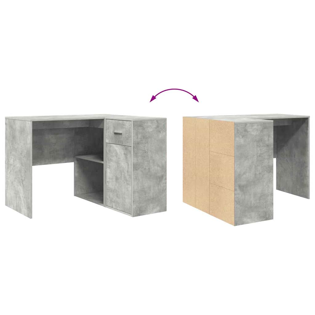 Eck-Schreibtisch Schwarz Eichen-Optik 102 x 88 x 75 cm
