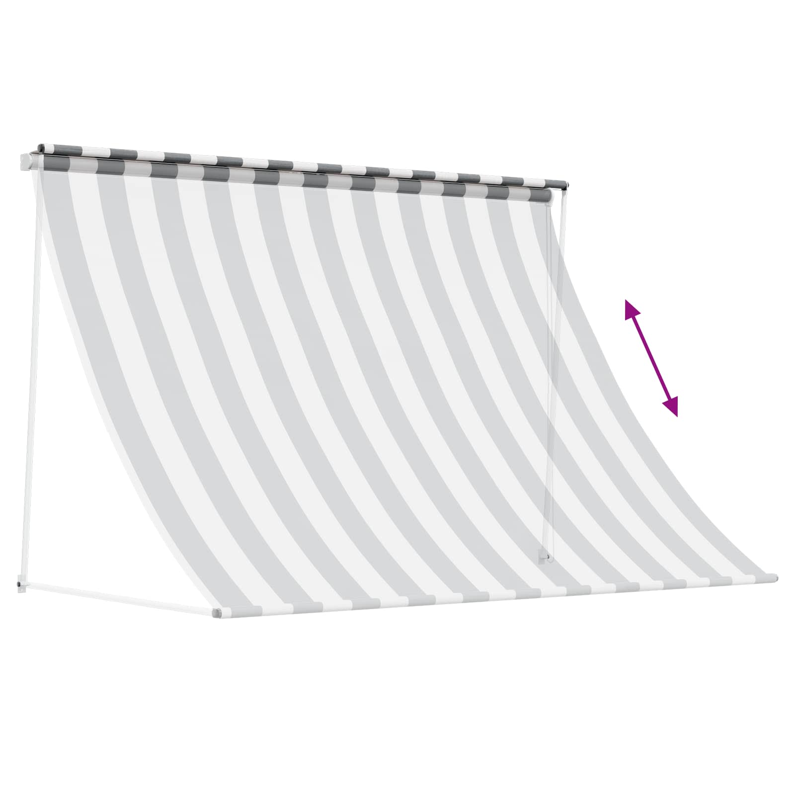 Einziehbare Markise 150×150 cm Blau und Weiß