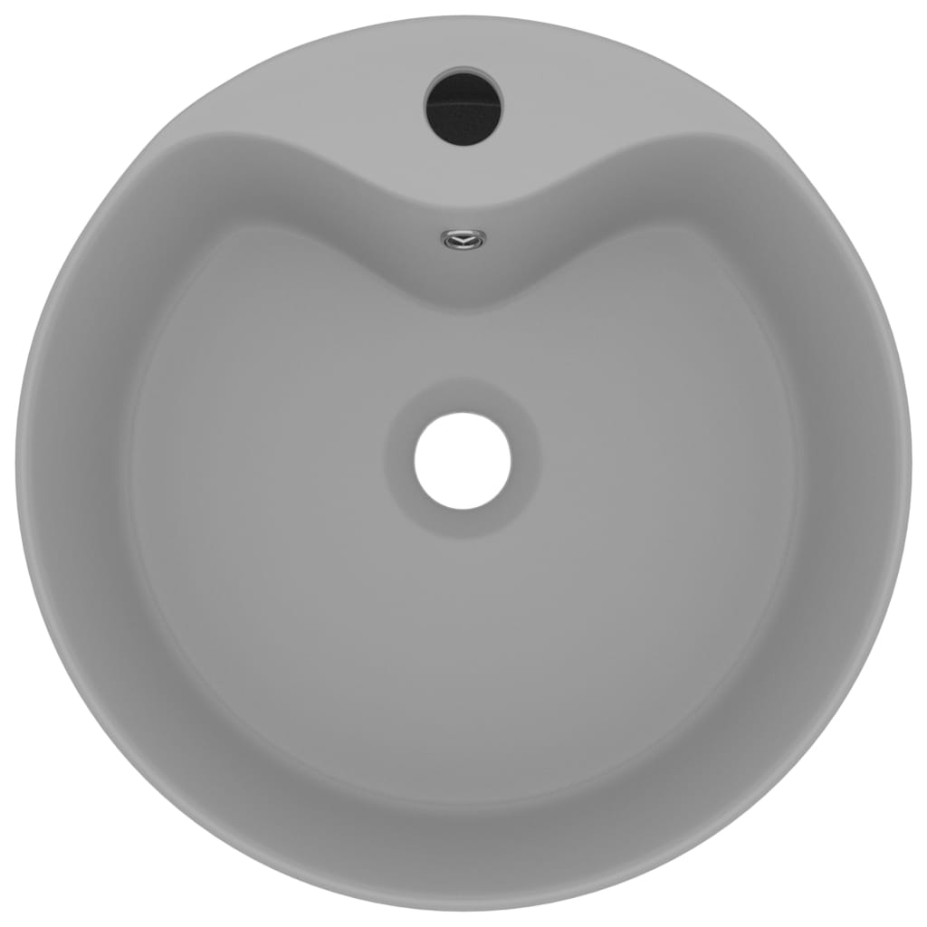Luxus-Waschbecken mit Überlauf Matt-Weiß 36x13 cm Keramik