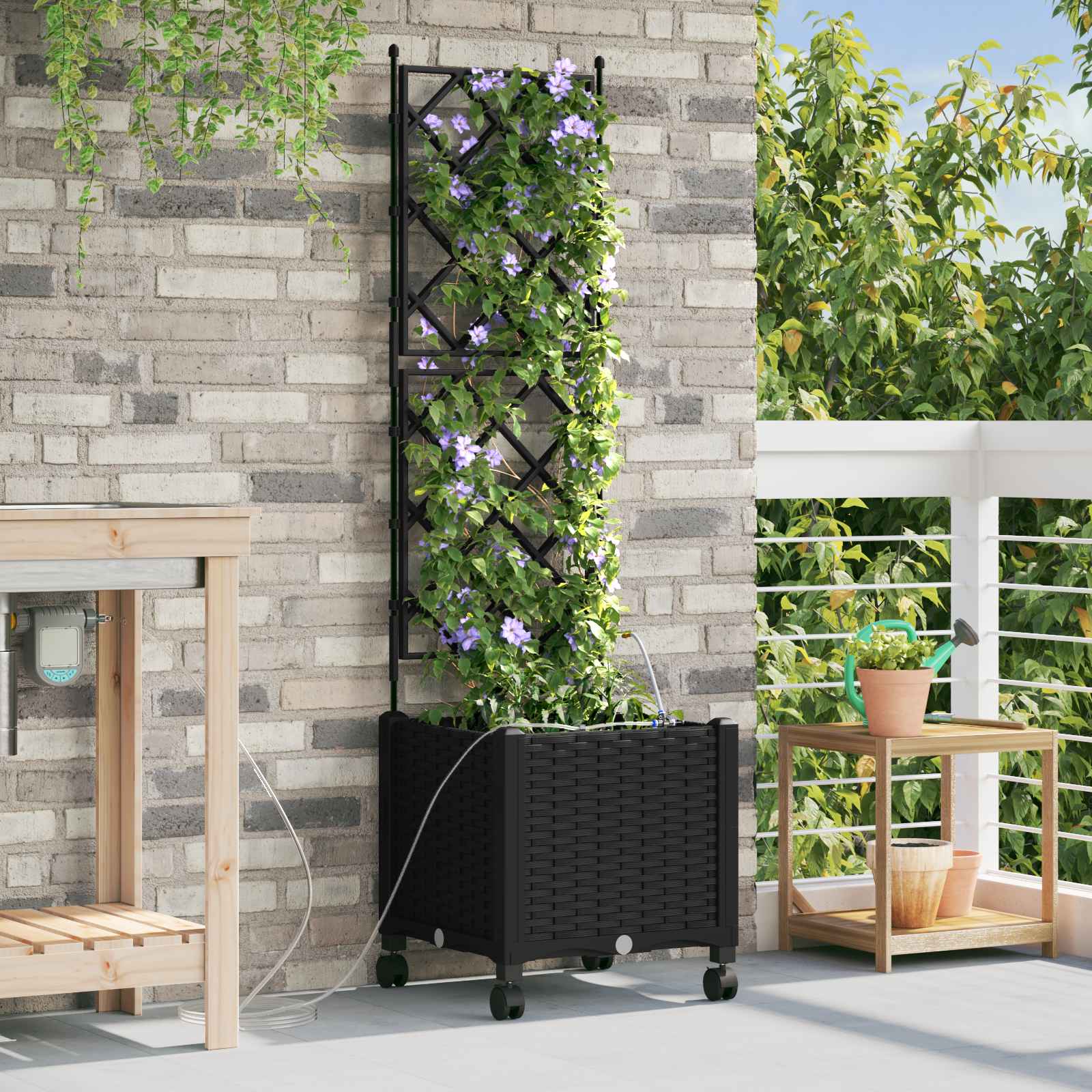 Garten-Pflanzgefäß 4 Stk. Braun 160 x 40 x 22 cm PP