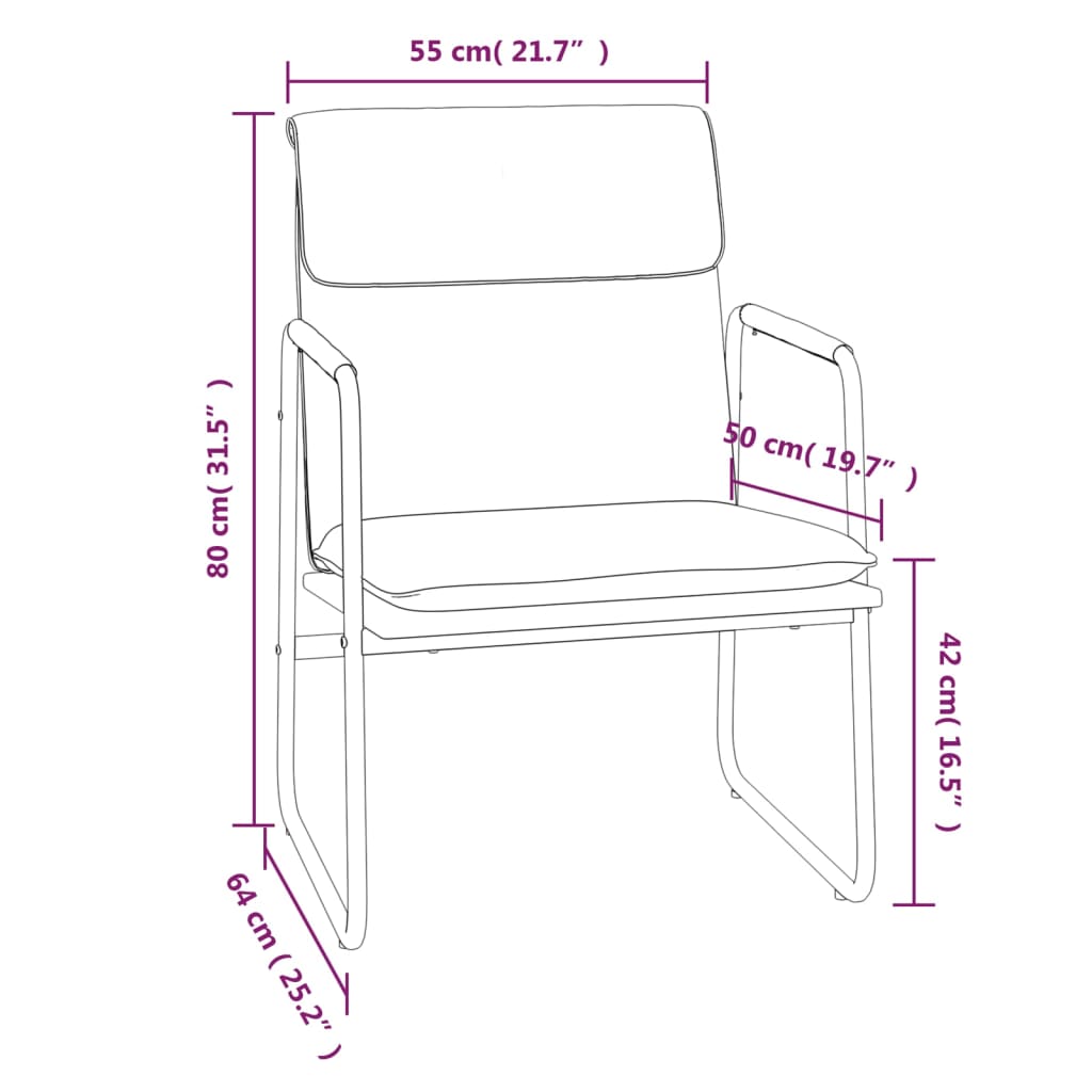 Loungesessel Grau 55x64x80 cm Kunstleder