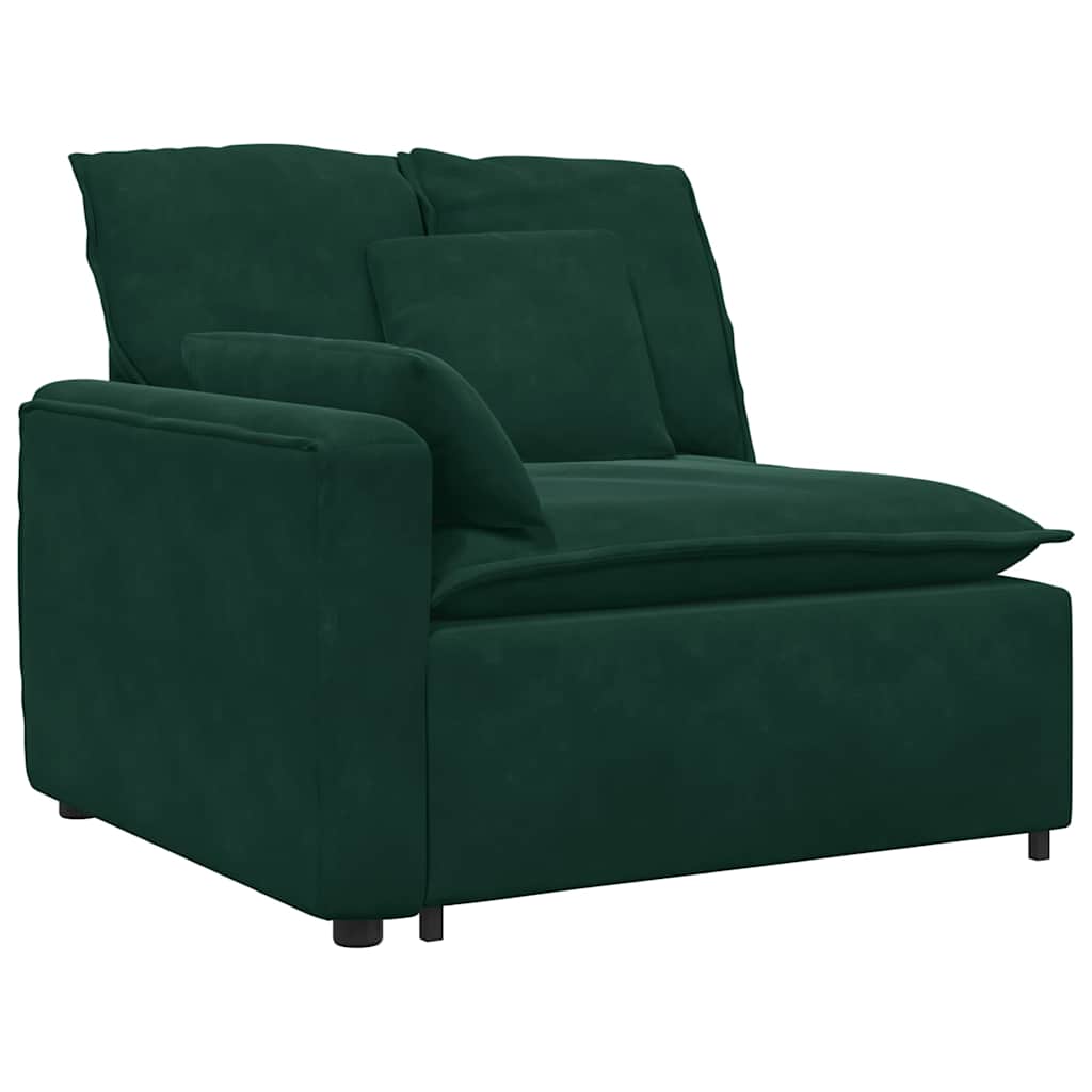 Modulares Sofa Endmodul mit Armlehne Kissen Blau 100 cm