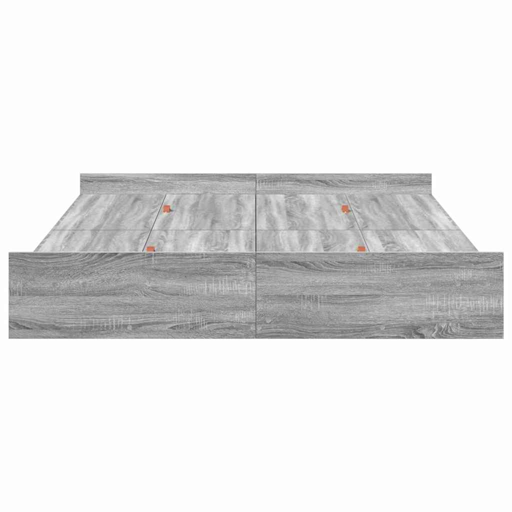 Aufbewahrungsbettgestell Weiß 200 x 200 cm Holzwerkstoff