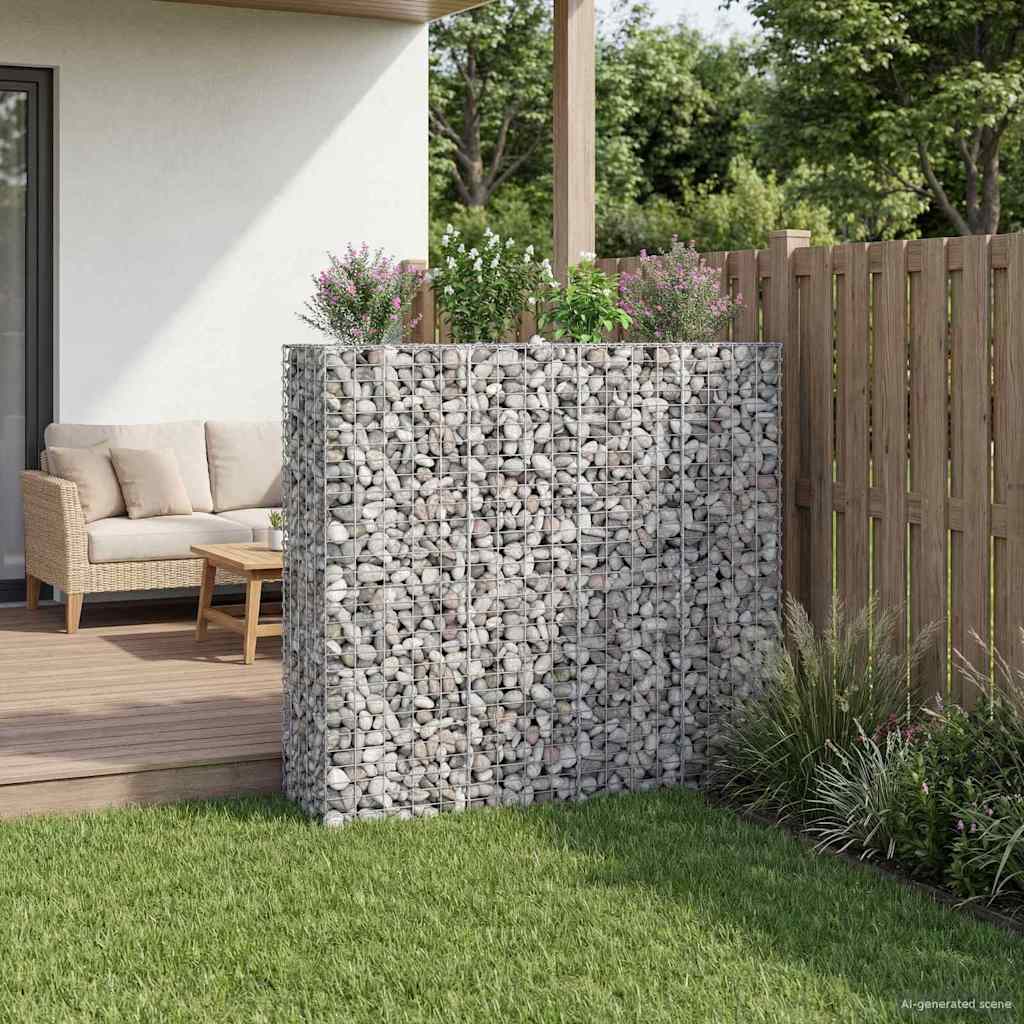 Gabionen Hochbeet 2 pcs Silber 260 x 60 x 55 cm
