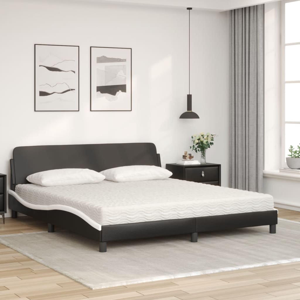 Bett mit Matratze "Dover" Schwarz 80x200 cm Kunstleder