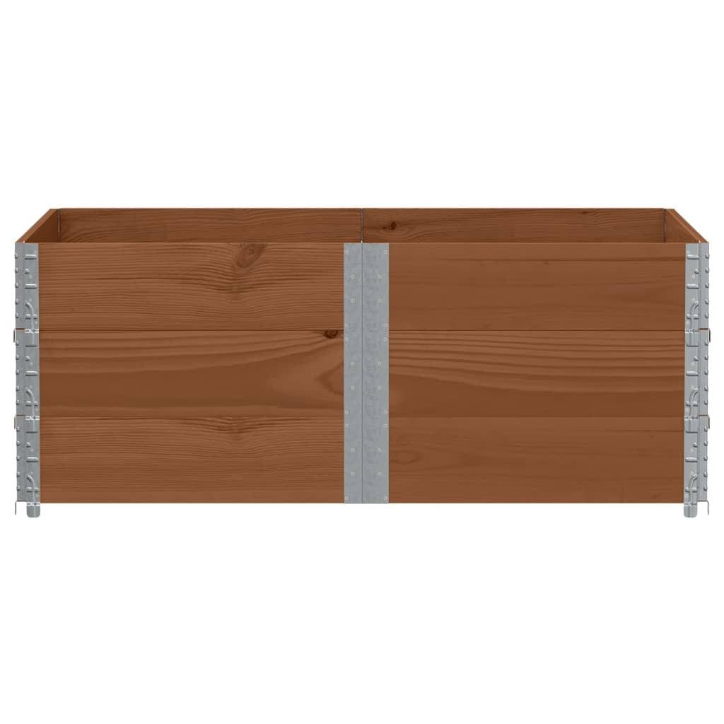 Paletten-Aufsatzrahmen Schwarz 80x60 cm Massivholz Kiefer