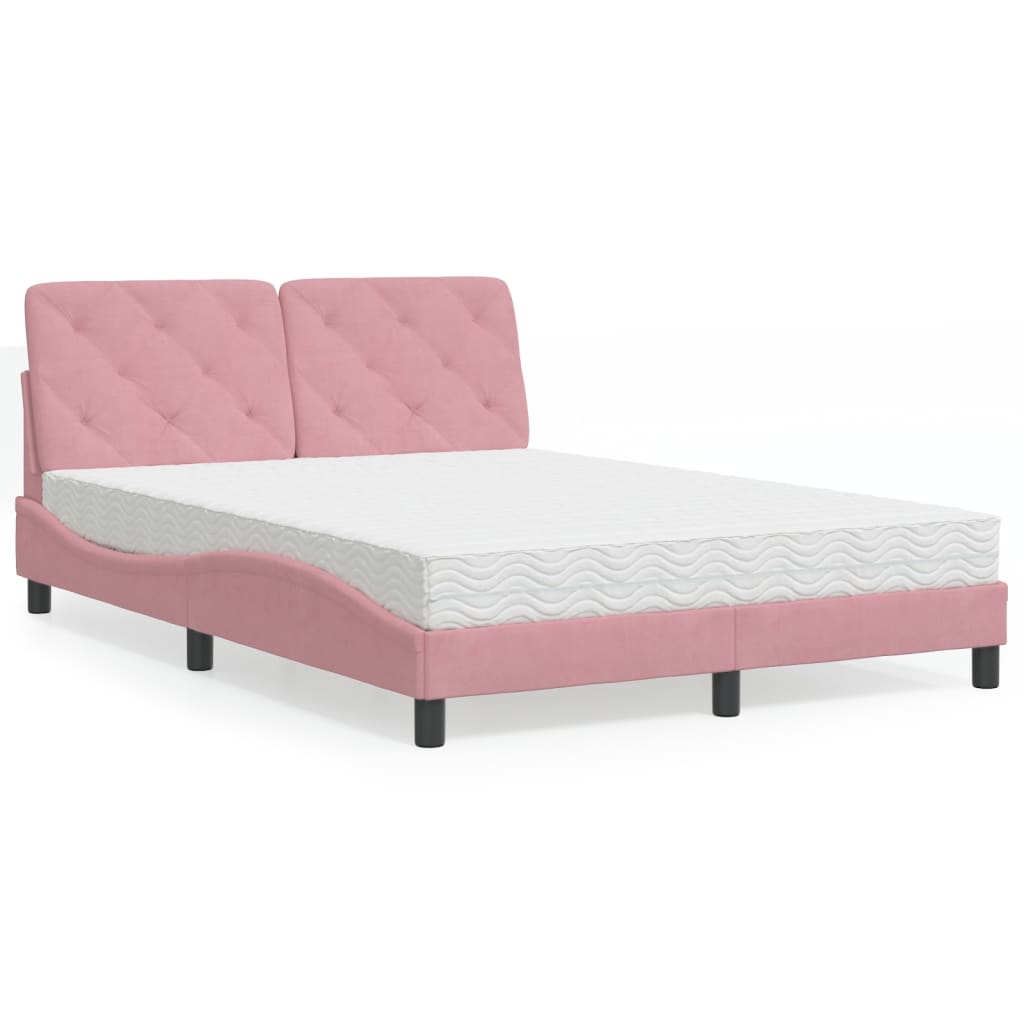 Bett mit Matratze Hellgrau 80x200 cm Samt