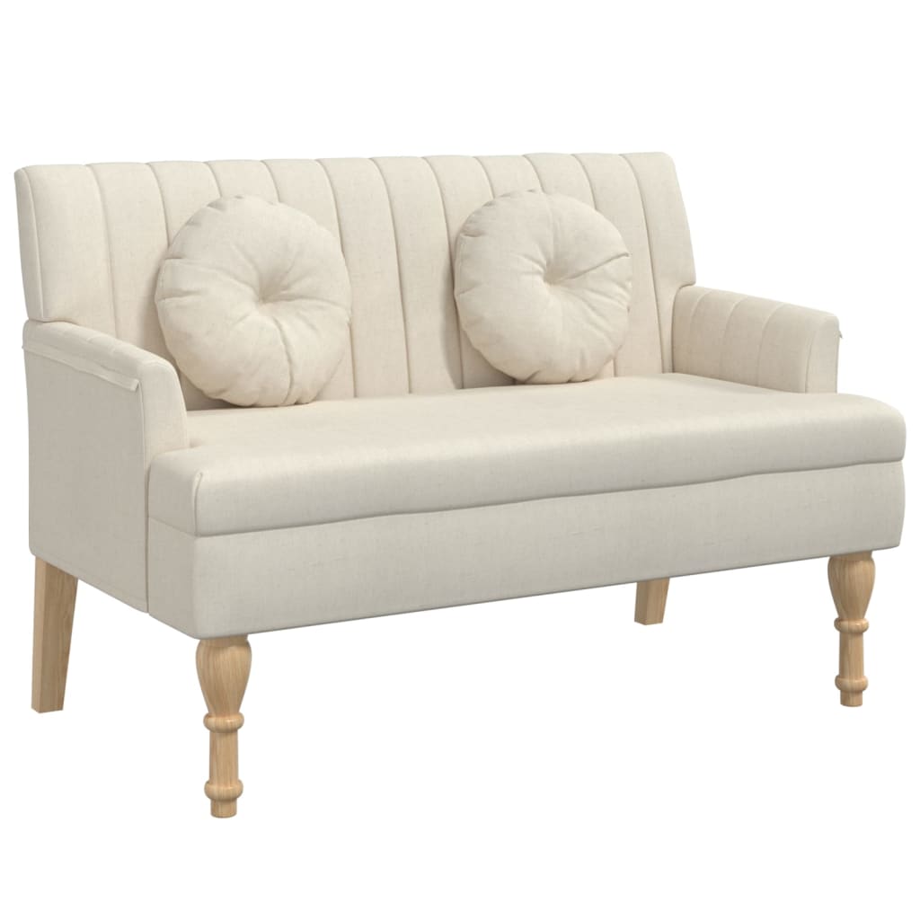 Sitzbank mit Kissen Dunkelgrau 113x64,5x75,5 cm Stoff