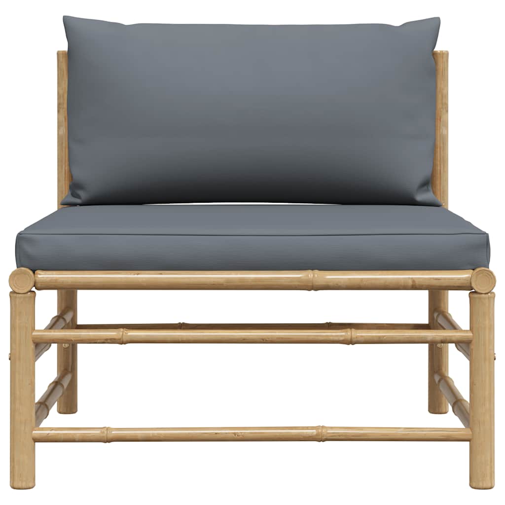 3-tlg. Garten-Lounge-Set mit Kissen Bambus