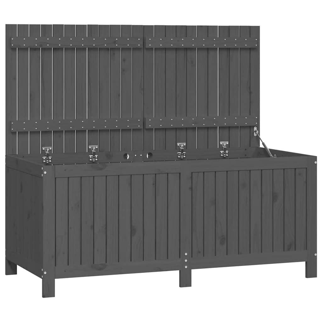 Gartentruhe Grau 76x42,5x54 cm Massivholz Kiefer