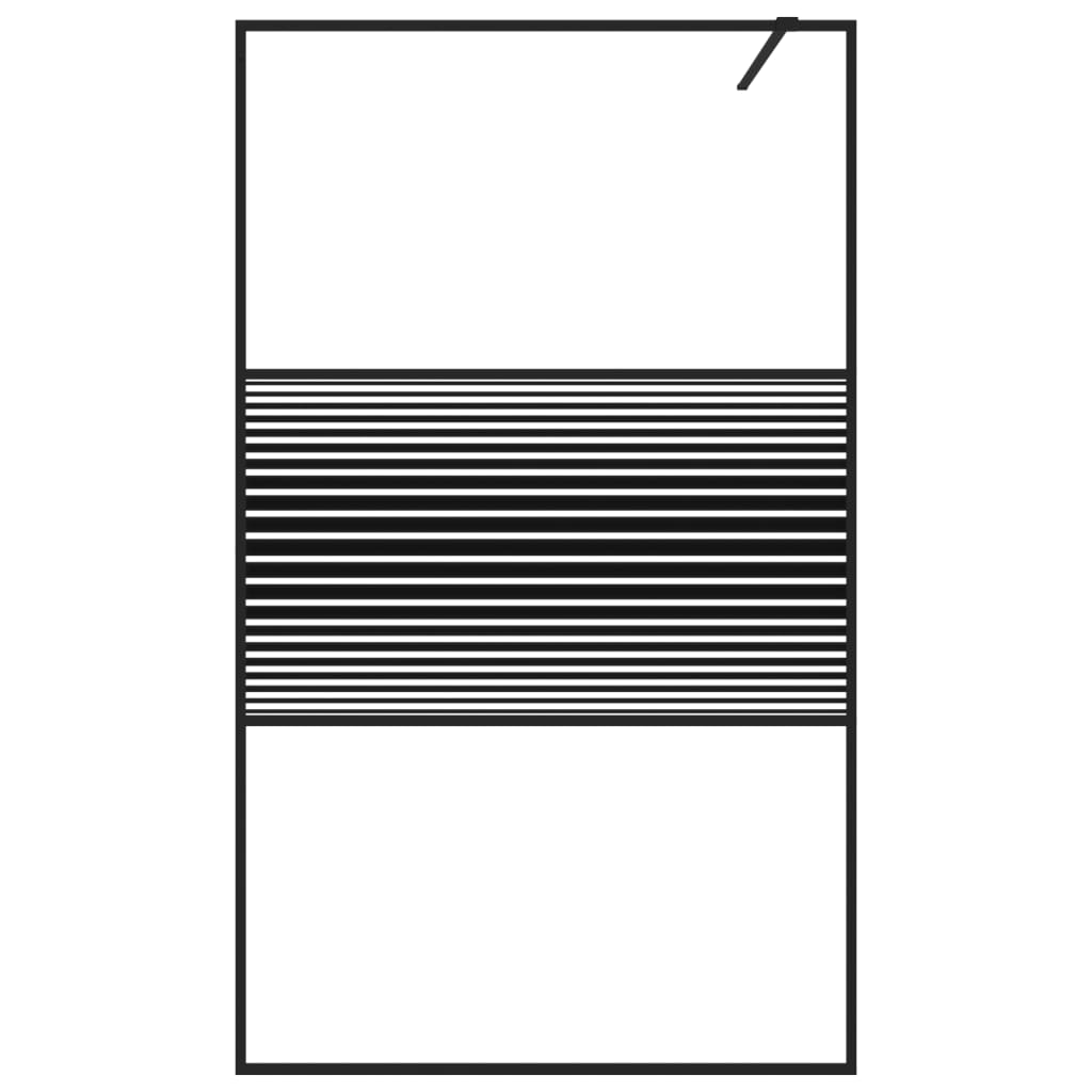 Duschwand für Begehbare Dusche Schwarz 100x195 cm ESG-Glas Klar