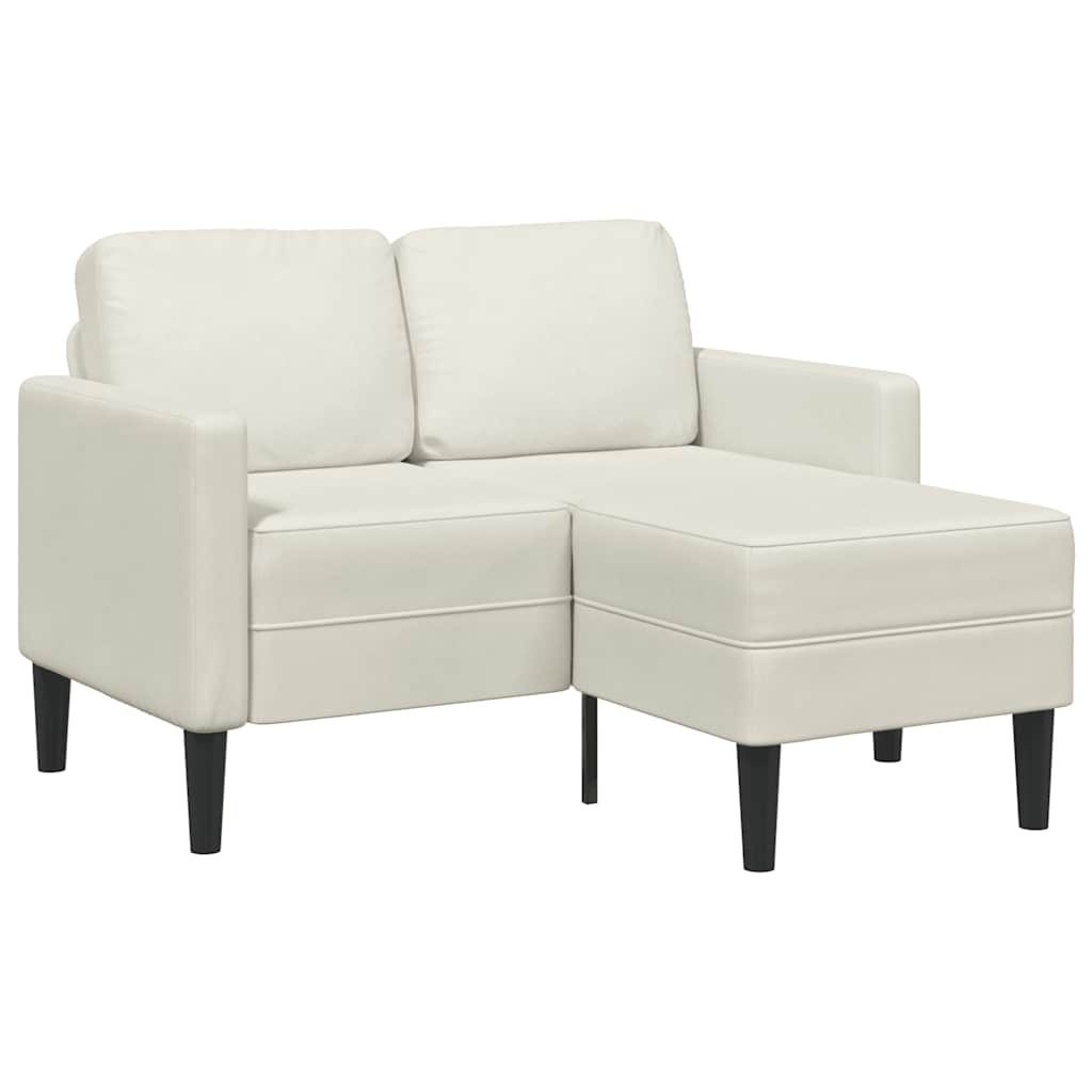 2-Sitzer-Sofa mit Chaiselongue L-Form Blau 125 cm Samt
