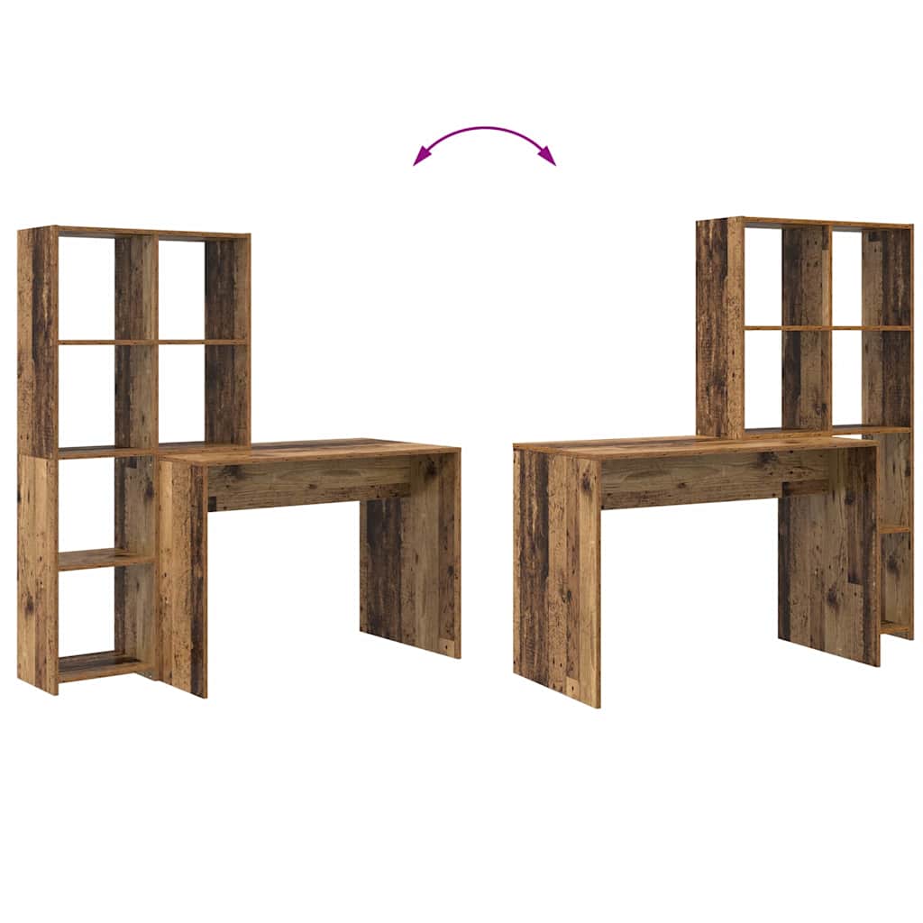 Schreibtisch mit Regal Weiß 138,5 x 55 x 143 cm Holzwerkstoff
