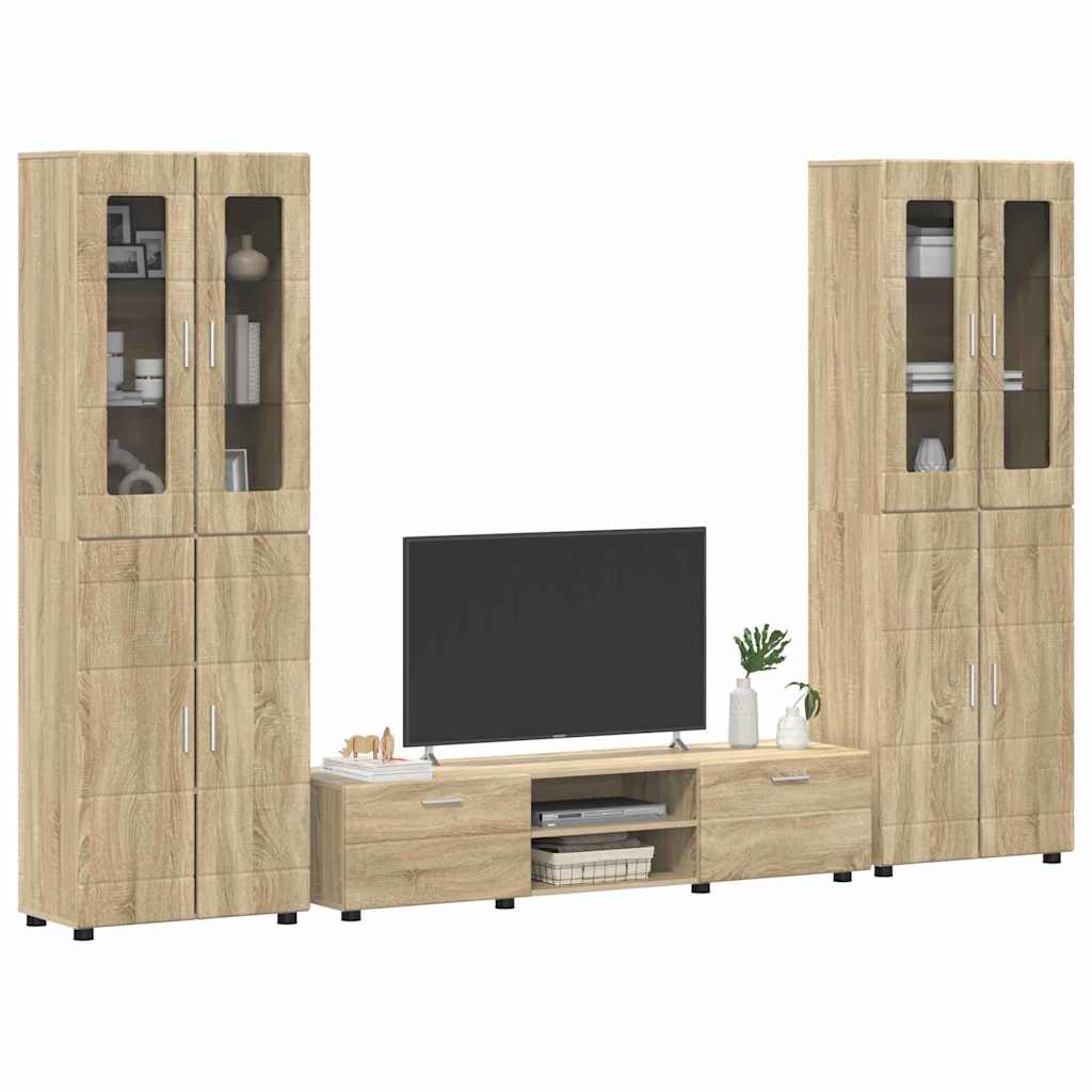 Highboard mit Regal FLORIN Weiß 60 x 35 x 182 cm Holzwerkstoff