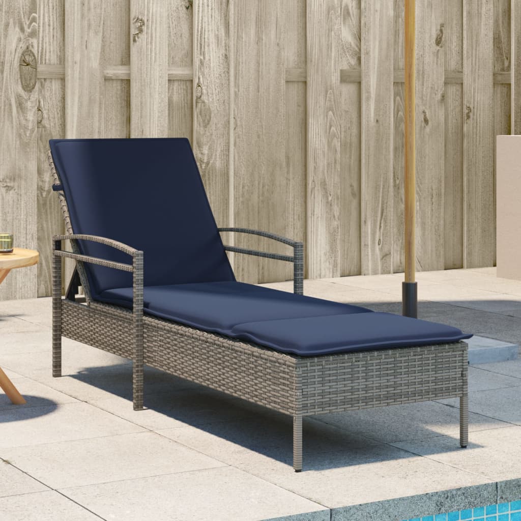 3-fach verstellbare Sonnenliege Poly-Rattan Braun
