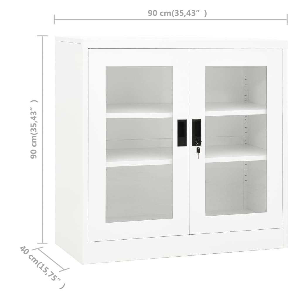 Büroschrank Weiß 90x40x70 cm Stahl