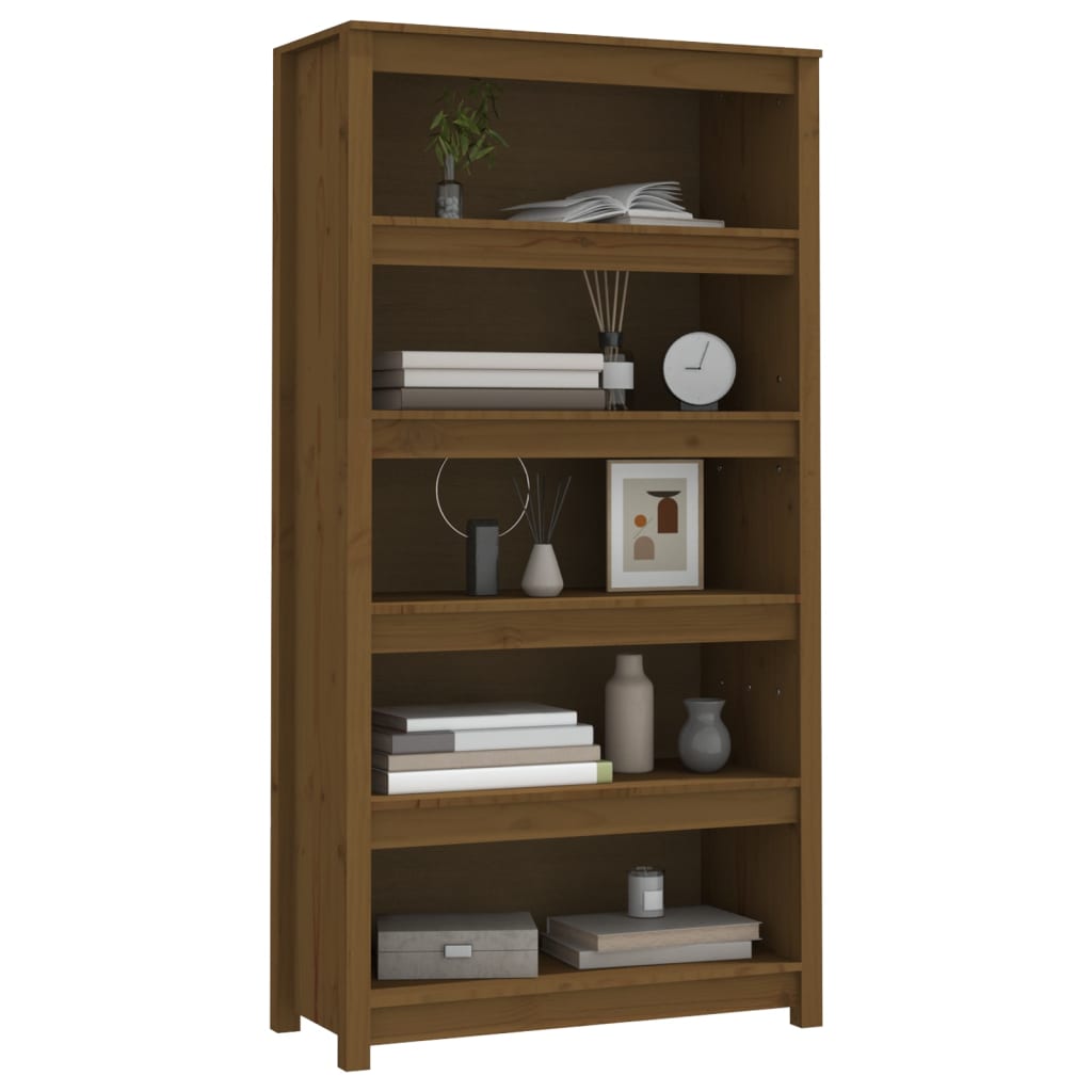 Bücherregal Grau 80x35x68 cm Massivholz Kiefer
